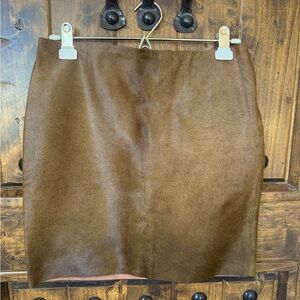 SOLD-RALPH LAUREN Western Southwestern Soft Hair-On Steer Leather Skirt 8 RARE